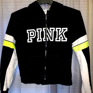 VS PINK Full Zip Color Block Sweatshirt